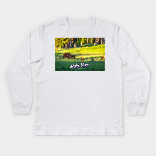 Mule Deer at Yellowstone Kids Long Sleeve T-Shirt